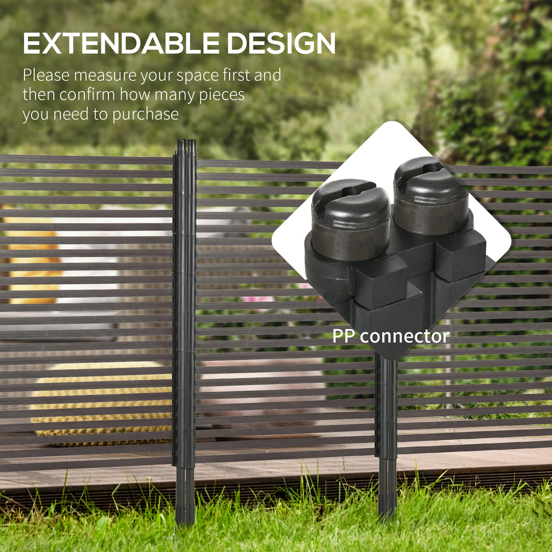 Garden Fence with 2 Standing Ways for Hard &amp; Soft Ground, Decorative O