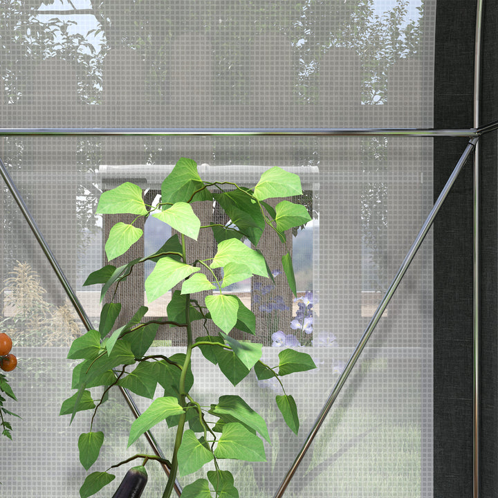 3 x 2(m) Walk-In Tunnel Greenhouse, with Accessories - White