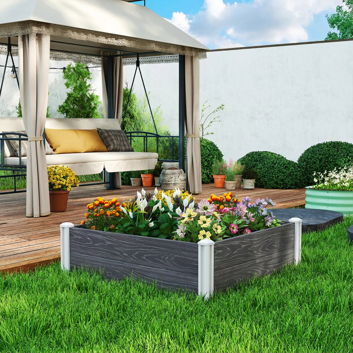Vinyl Raised Garden Bed Kit, 3 x 3 x 1ft Modular Elevated Garden Box w