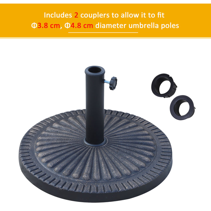 MCL 14kg Garden Parasol Base, Round Resin Sun Umbrella Base, Outdoor Umbrella Stand for 38mm or 48mm Outdoor Umbrella Poles, Bronze Tone