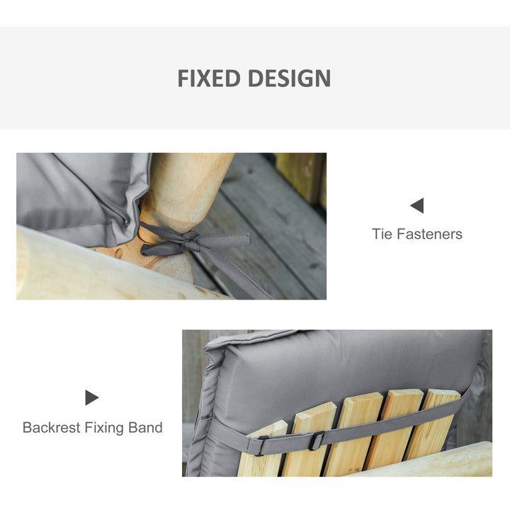 MCL Set of 2 Outdoor Chair Cushions, High Back Padded Patio Chair with Pillow for Indoor and Outdoor Use, Dark Grey