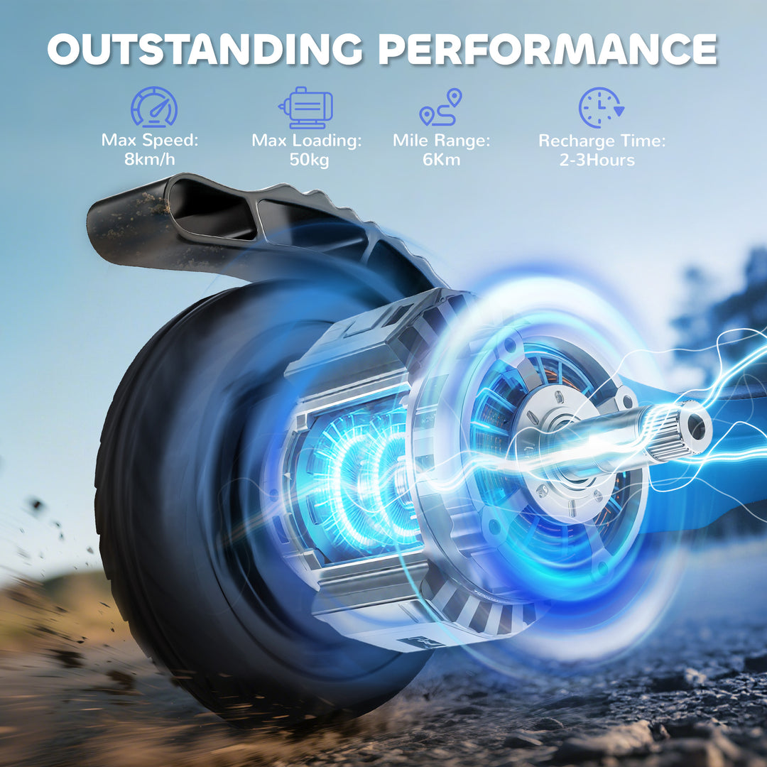 MCL Kids Electric Scooter, Electric Scooters for Kids Ages 6+, 8 KM/H & 6 KM Lightweight E-Scooter, Adjustable Height, Rear Brake - Blue