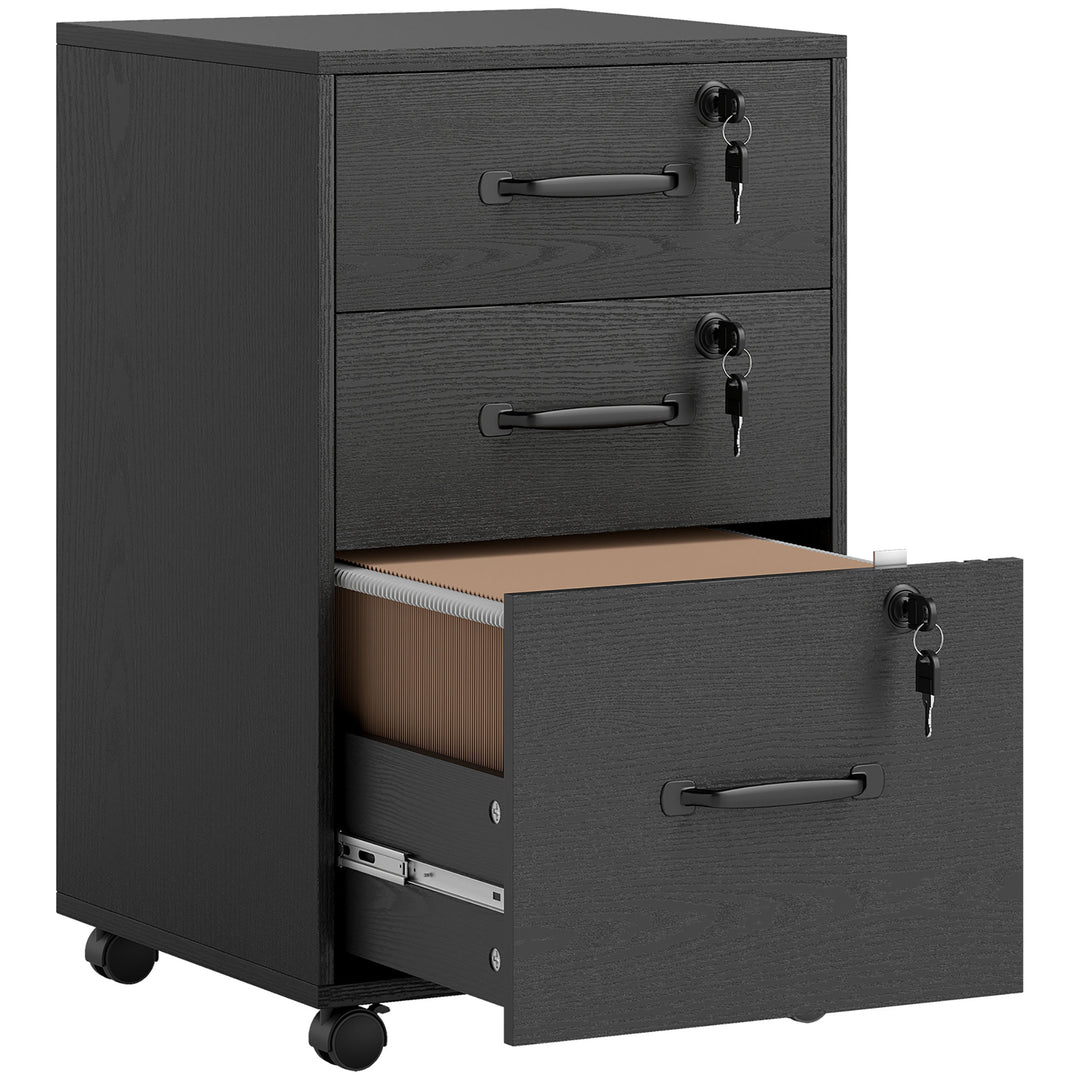 Three Drawer Wood-Effect Filing Cabinet