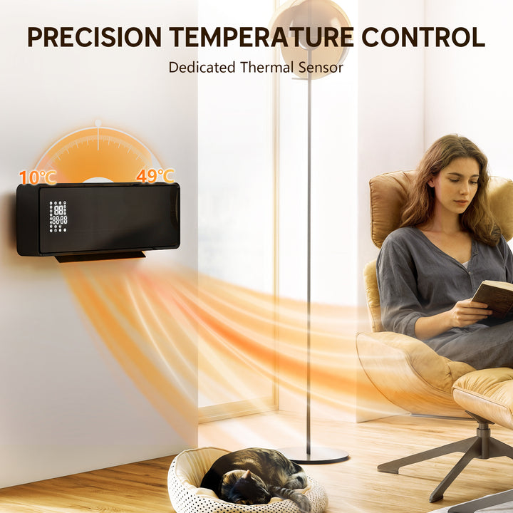 2000W Ceramic Electric Heater with Fan, Adjustable Thermostat, Wall Mo