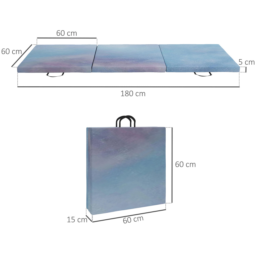 Gymnastics Mat, Tri-Fold Crash Exercise Pad, 6FT 2" Thick Foldable Wor