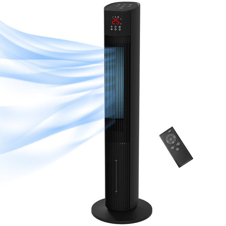 HOMCOM Tower Fan with Ice Pack: Oscillating, Remote, 12H Timer, Sleep Mode for Efficient Cooling | Aosom UK