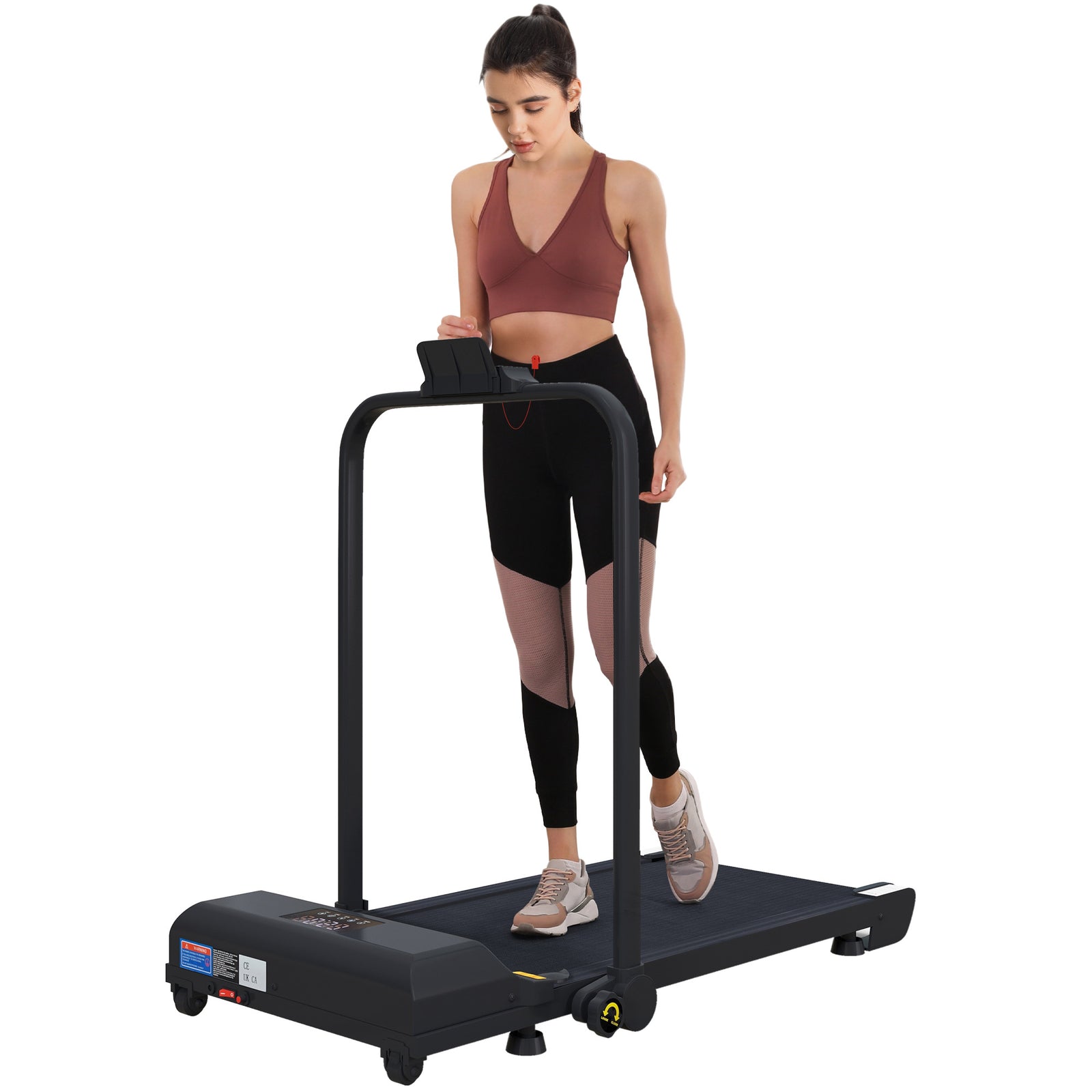 2.5HP Walking Pad Treadmill, Folding Under Desk Treadmill, Walking Machine, 1-10km/h, with Remote Control
