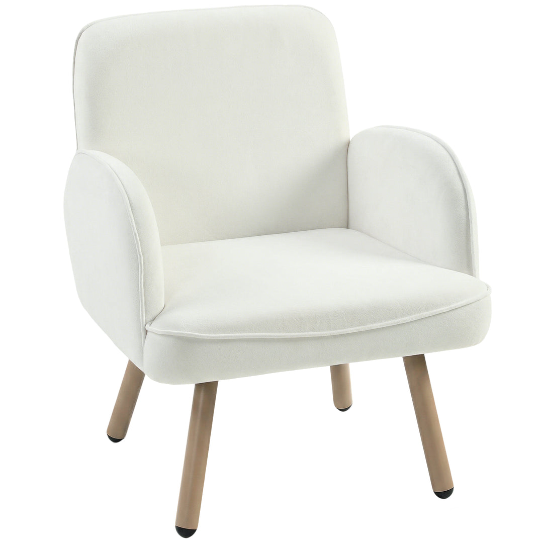 Lounge Chair Velvet Upholstered Armchair with Spring Cushion for Livin