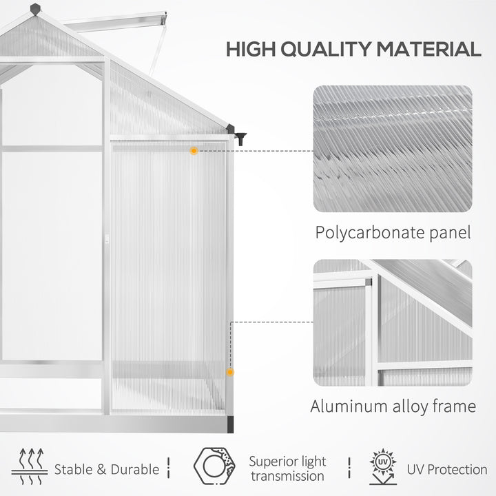 Outsunny 8x6ft Clear Polycarbonate Greenhouse Aluminium Frame Large Walk