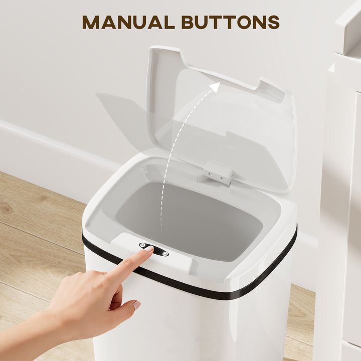 15L Sensor Bin, Automatic Touchless Kitchen Bin, Easy Clean, Battery Operated for Home Office, Bedroom, Bathroom
