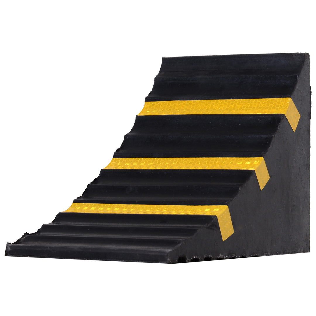 2 PCs Rubber Wheel Chocks Heavy Duty Blocks for Vehicles, Cars, Caravan, Trailer with Handle 25L x 16W x 19H cm