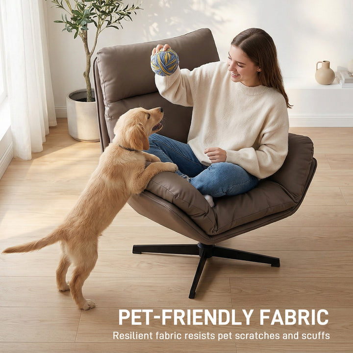 Accent Chair with 360 Swivel Armchair for Living Room with Padded Cush