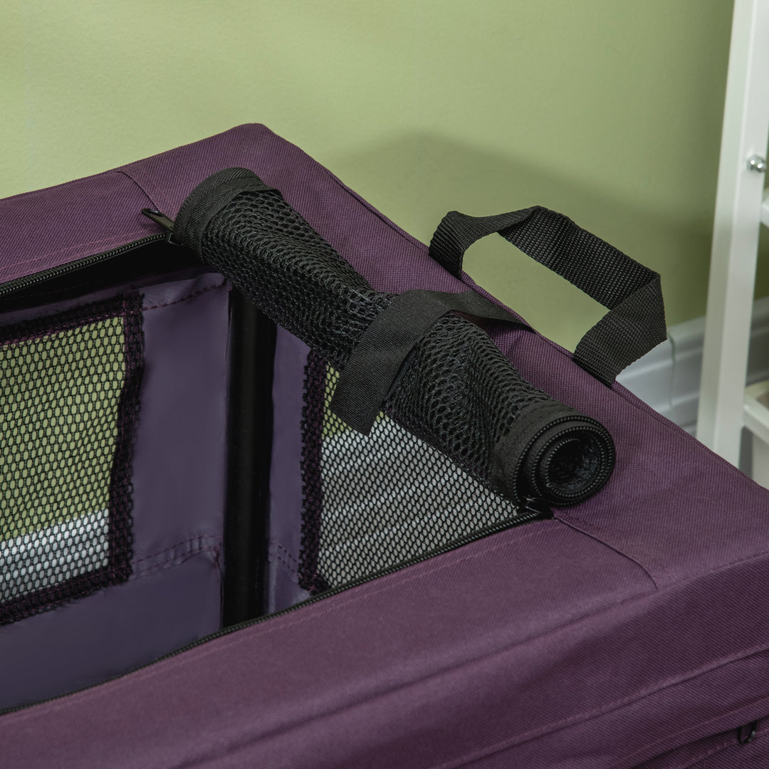 60cm Pet Carrier, with Cushion, for Miniature Dogs - Purple