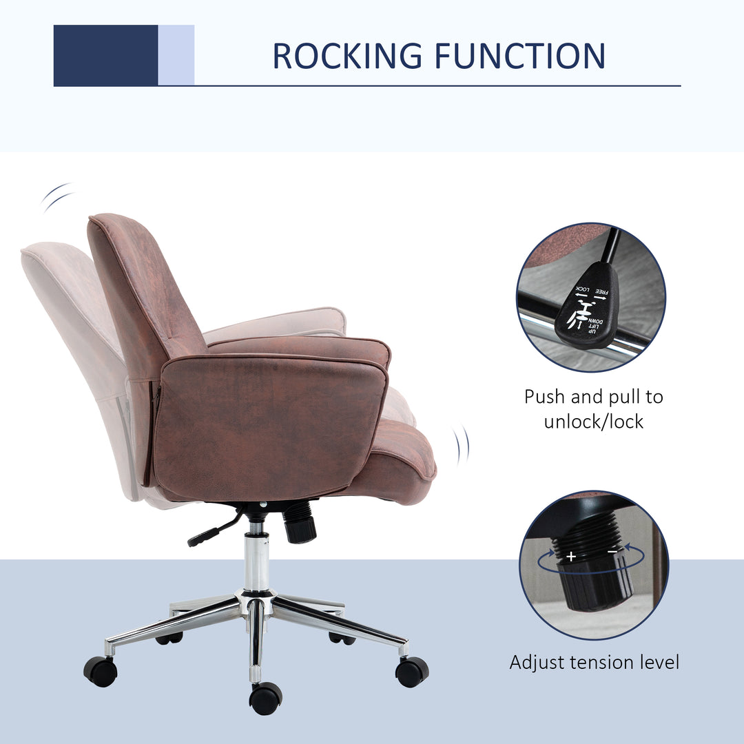 Office Chair, Desk Chair, Swivel Computer Chair with Armrest and Rolling Wheels for Home and Work, Red