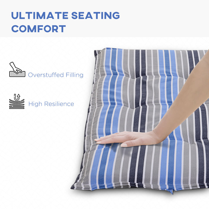 Polyester Set Of 2 Swing Chair Cushion Blue Stripes
