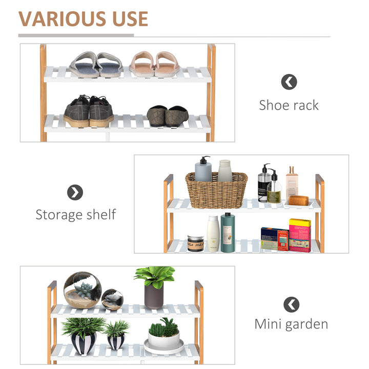 4 Tier Shoe Racks Storage Stand Shelf Organizer Wood Frame 78 x 68 x 26 cm Hallway Furniture