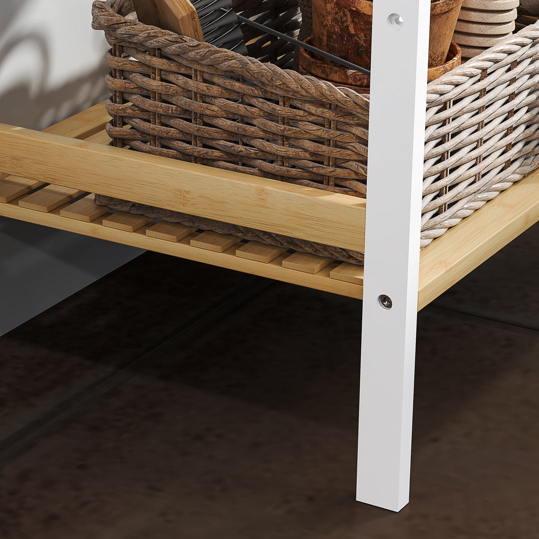 Four-Tier Bamboo Adjustable Shelf Storage Unit