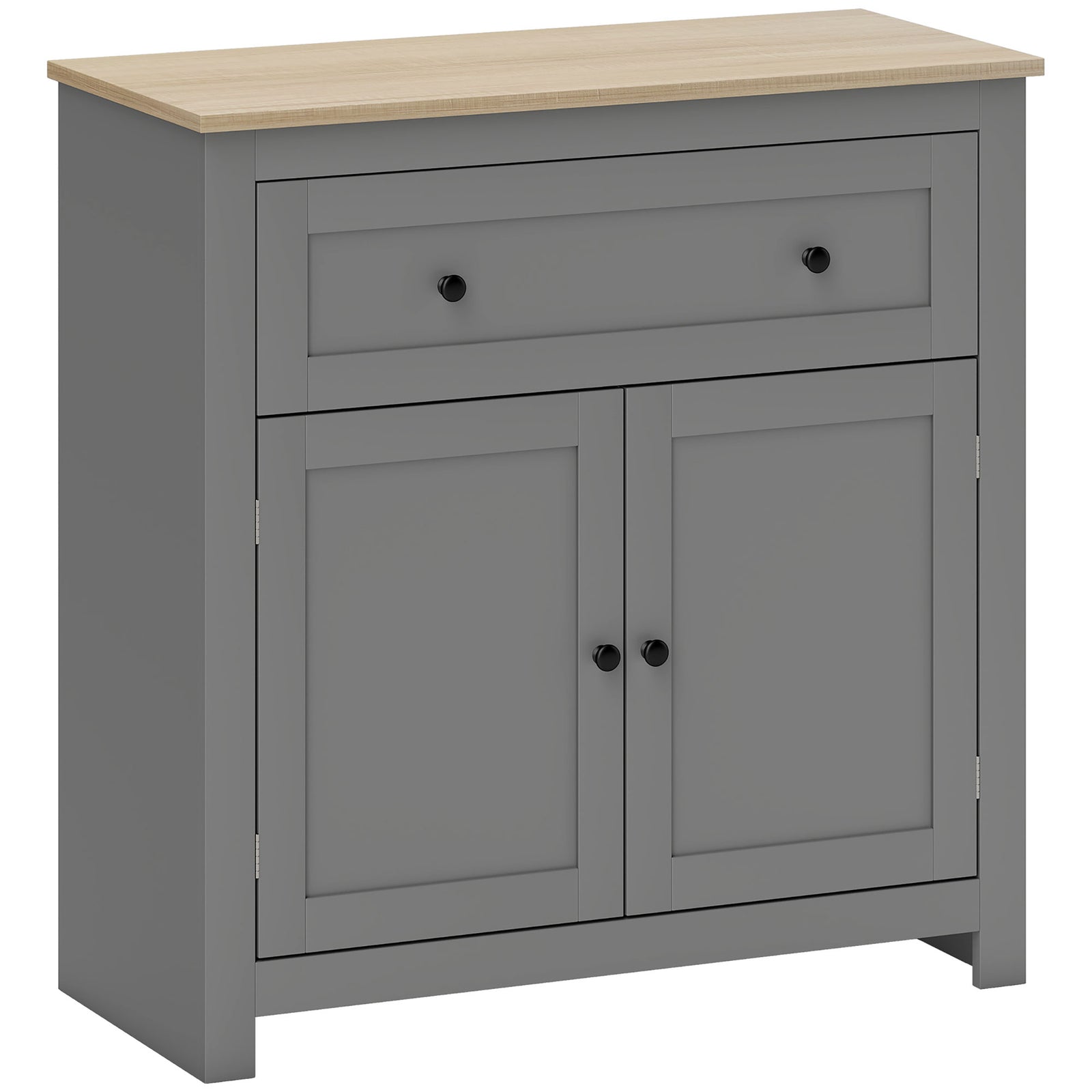 Sideboard Storage Cabinet, Morden Kitchen Cupboard with Adjustable Shelf, Drawer and Double Doors, Sideboard for Living Room, Dining Room, Hallway, Grey