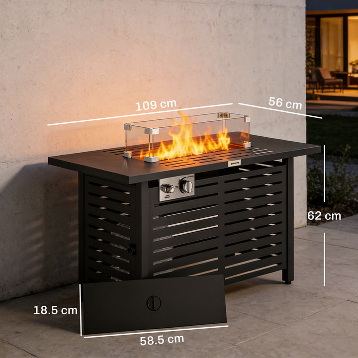 Propane Gas Fire Pit Table, Outdoor Firepit with 43" Steel Tabletop an