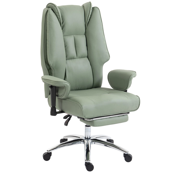 Executive Office Chair, Reclining Desk Chair with Footrest, Adjustable