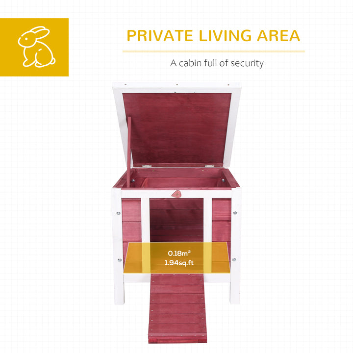 MCL Wooden Rabbit Hutch 51 x 42 x 43 cm, Red