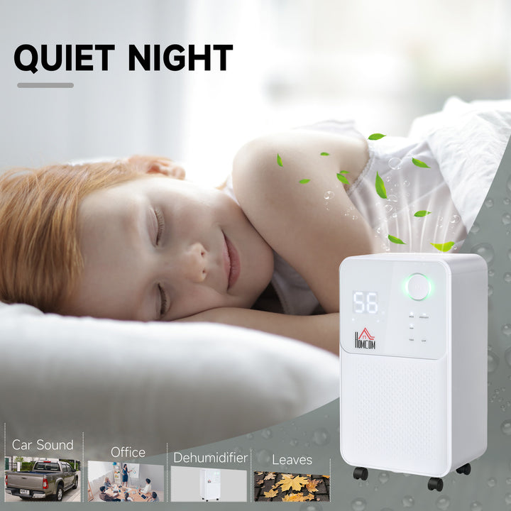 12L/Day Dehumidifier for Home, Laundry Room, Bedroom, Basement, Electric Moisture Air De-Humidifier with 4 Modes, Continuous Drainage, 24H Timer, Digital Humidity Display
