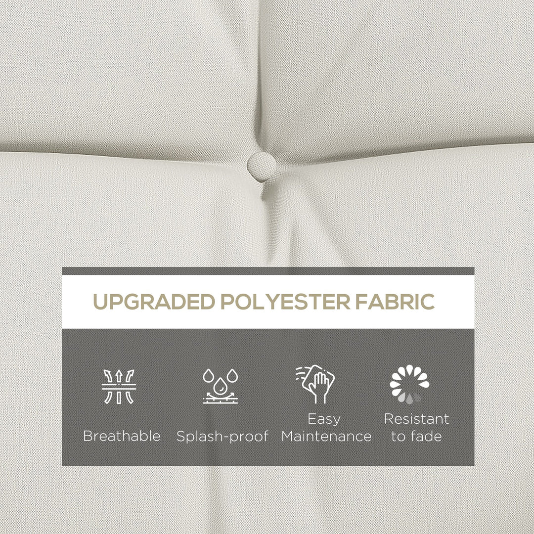 Back and Seat Cushion Replacement with 2 Pillows, Patio Chair Cushions Set with Ties, White