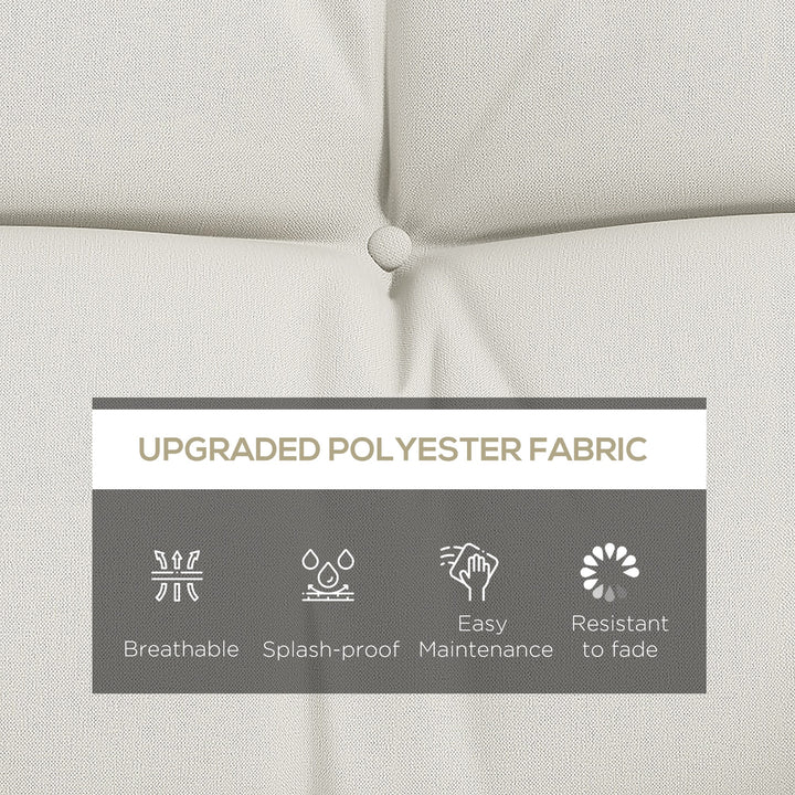 Back and Seat Cushion Replacement with 2 Pillows, Patio Chair Cushions Set with Ties, White