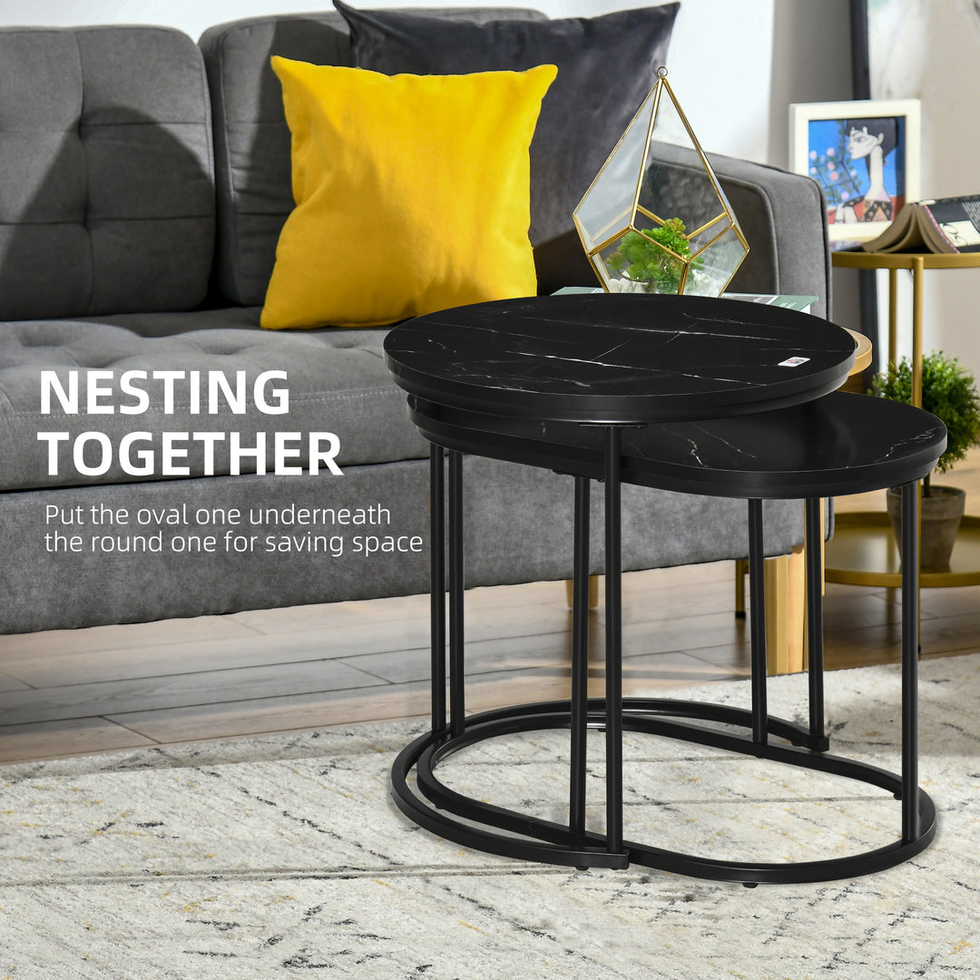 MCL Marble-Effect Nest of Tables - Black/White