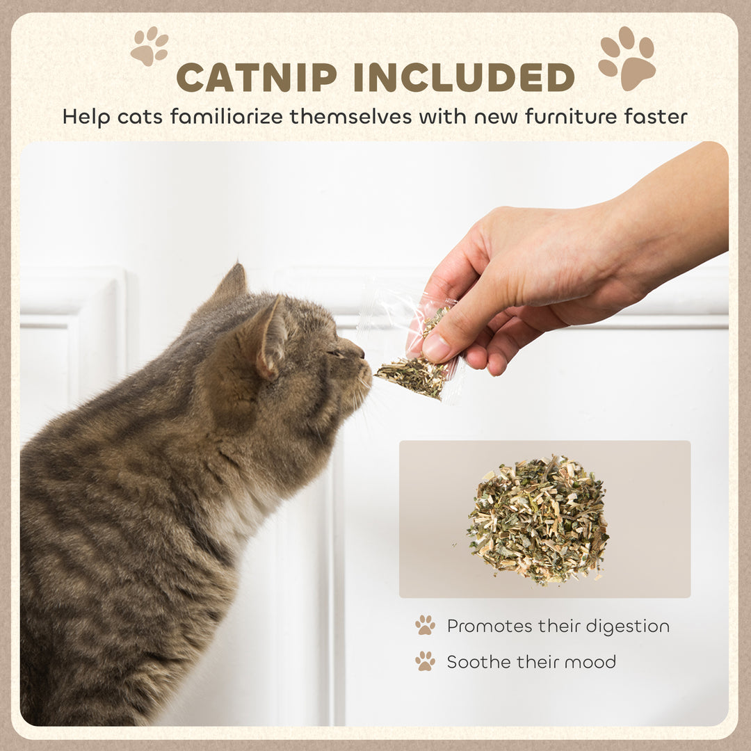 2-in-1 Cat Scratcher with Organic Catnip for Indoor Cats, 29.5 x 56 x 26cm, Brown