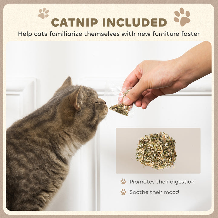 2-in-1 Cat Scratcher with Organic Catnip for Indoor Cats, 29.5 x 56 x 26cm, Brown
