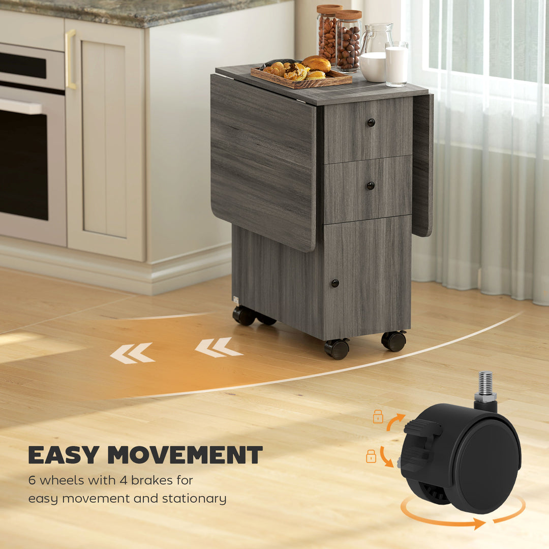 MCL Multi-Storage Six-Person Drop Leaf Dining Table - Grey