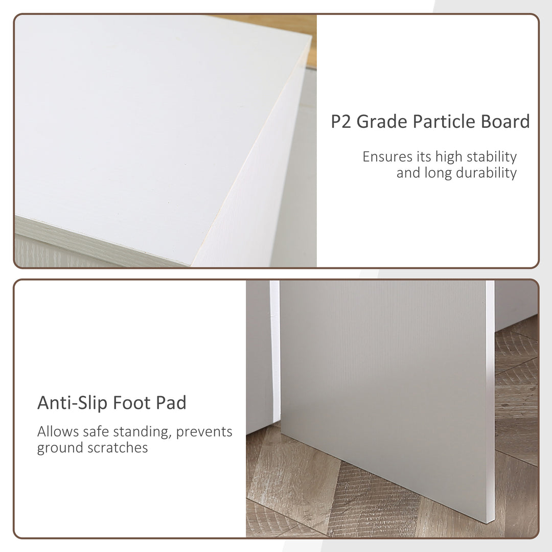 MCL L-Shaped Desk, Corner Computer Desk, Adjustable Study Table with Storage Shelf, Drawer and Cabinet, Workstation for Home Office, White Wood Grain