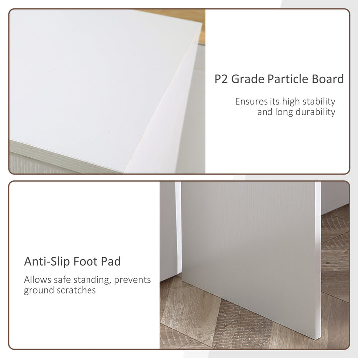 MCL L-Shaped Desk, Corner Computer Desk, Adjustable Study Table with Storage Shelf, Drawer and Cabinet, Workstation for Home Office, White Wood Grain