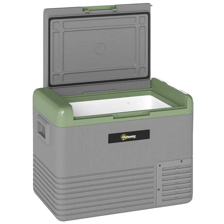 40L Portable Car Refrigerator - Light Green and Grey