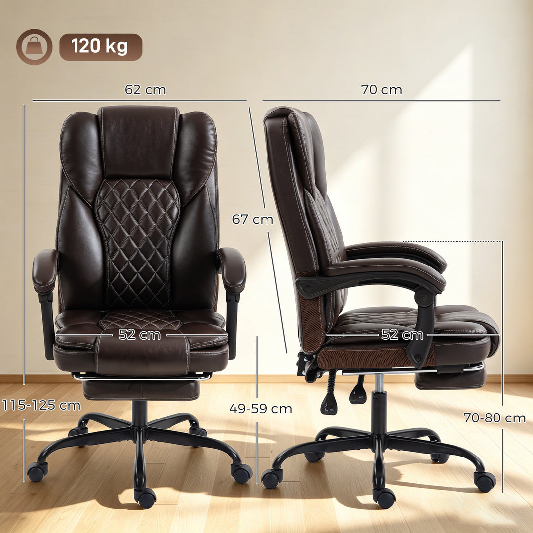 Executive Home Office Chair Reclining Function Footrest Computer Desk 