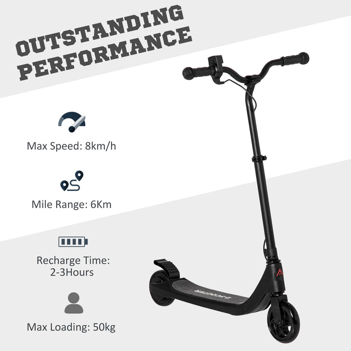 HOMCOM Electric Scooter, 120W Motor E-Scooter w/ Battery Display, Adjustable Height, Rear Brake for Ages 6+ Years - Black | Aosom UK