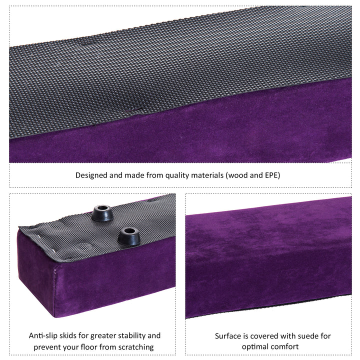 2.4M 8FT Gymnastics Folding Balance Beam Home Gym Training Exercise Sports - Purple