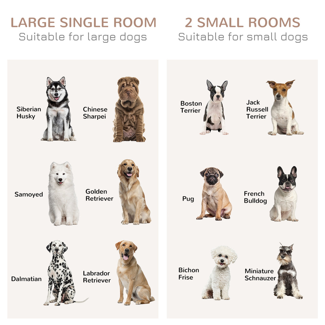 Dog Crate Furniture for Large Dogs, Double Dog Cage for Small Dogs, with Sliding Doors - Oak Tone