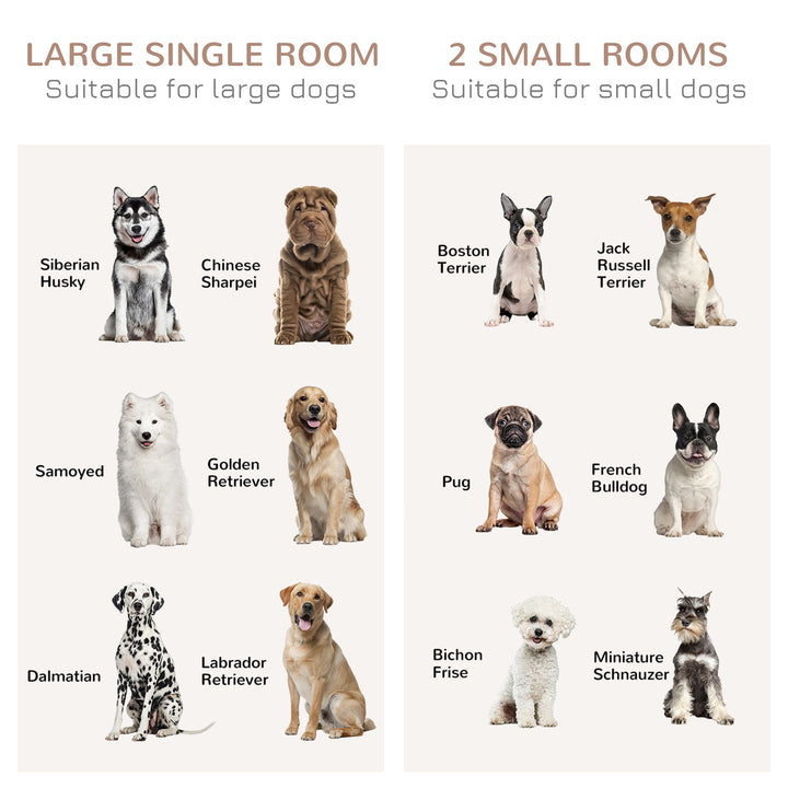 Dog Crate Furniture for Large Dogs, Double Dog Cage for Small Dogs, with Sliding Doors - Oak Tone