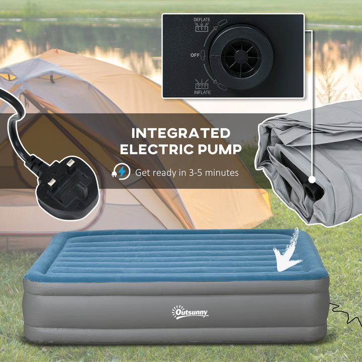 King-Size Inflatable Mattress, with Built-In Electric Pump and Bag