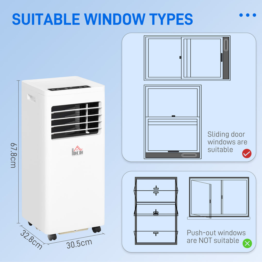 7000 BTU Air Conditioning Unit, 3-in-1 Portable Air Conditioner, Dehumidifier, Cooling Fan with 2 Speeds, 24H Timer, Remote Control, Digital Display, Window Venting Kit, 26m²