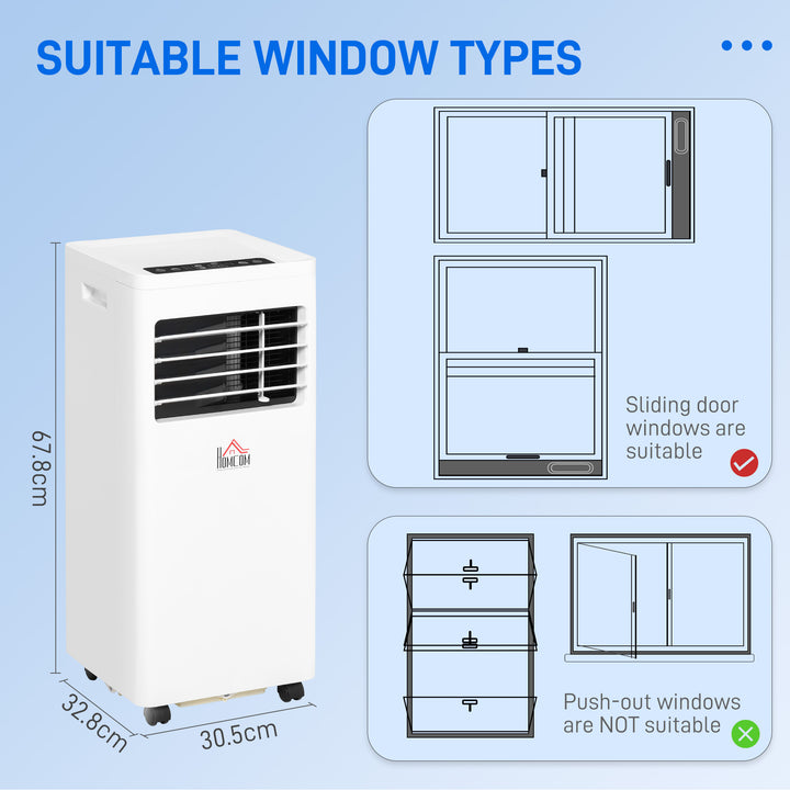 7000 BTU Air Conditioning Unit, 3-in-1 Portable Air Conditioner, Dehumidifier, Cooling Fan with 2 Speeds, 24H Timer, Remote Control, Digital Display, Window Venting Kit, 26m²