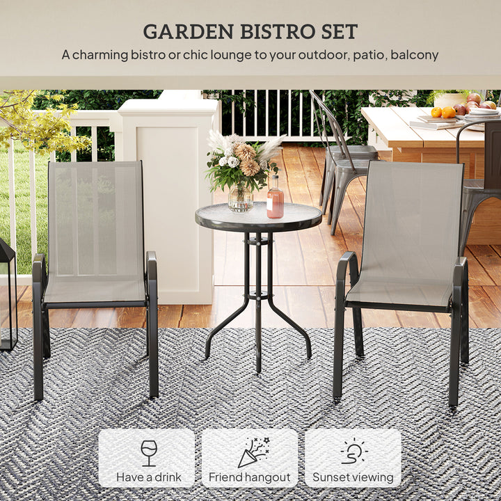 Three-Piece Outdoor Garden Set - Light Grey - view 4