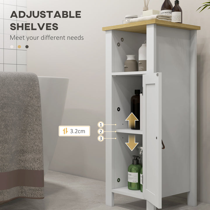 Slim Bathroom Storage Cabinet - White