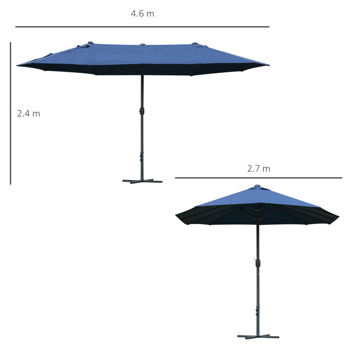 Outsunny 4.6m Garden Parasol Double