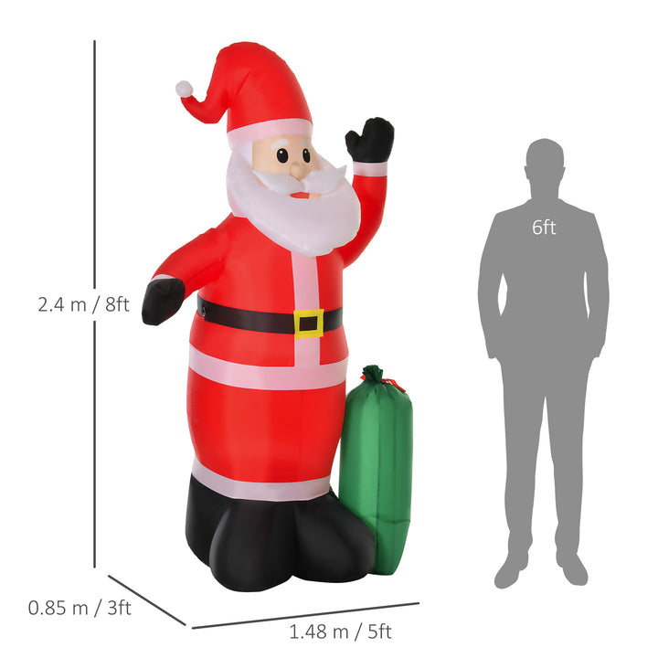 MCL 7.5ft Inflatable Christmas Santa Claus with LED Air Blown Xmas Décor Holiday Outdoor Yard Decoration