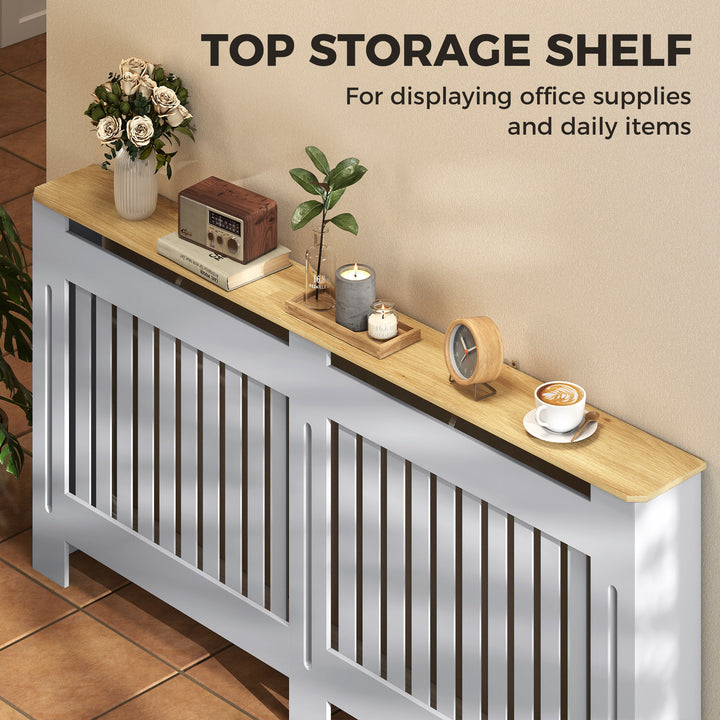 Slatted Radiator Cover, Painted Cabinet with Line Grill Design, 172L ×