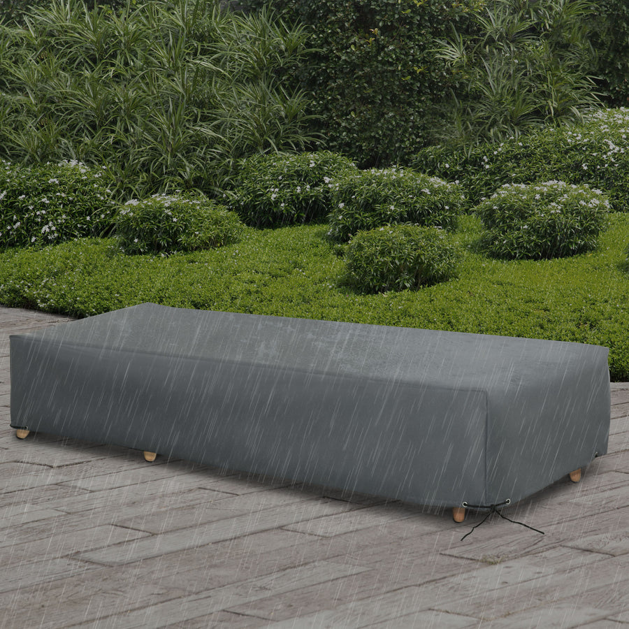 200x73cm Outdoor Garden Rattan Furniture Protective Cover Water UV Resistant Grey