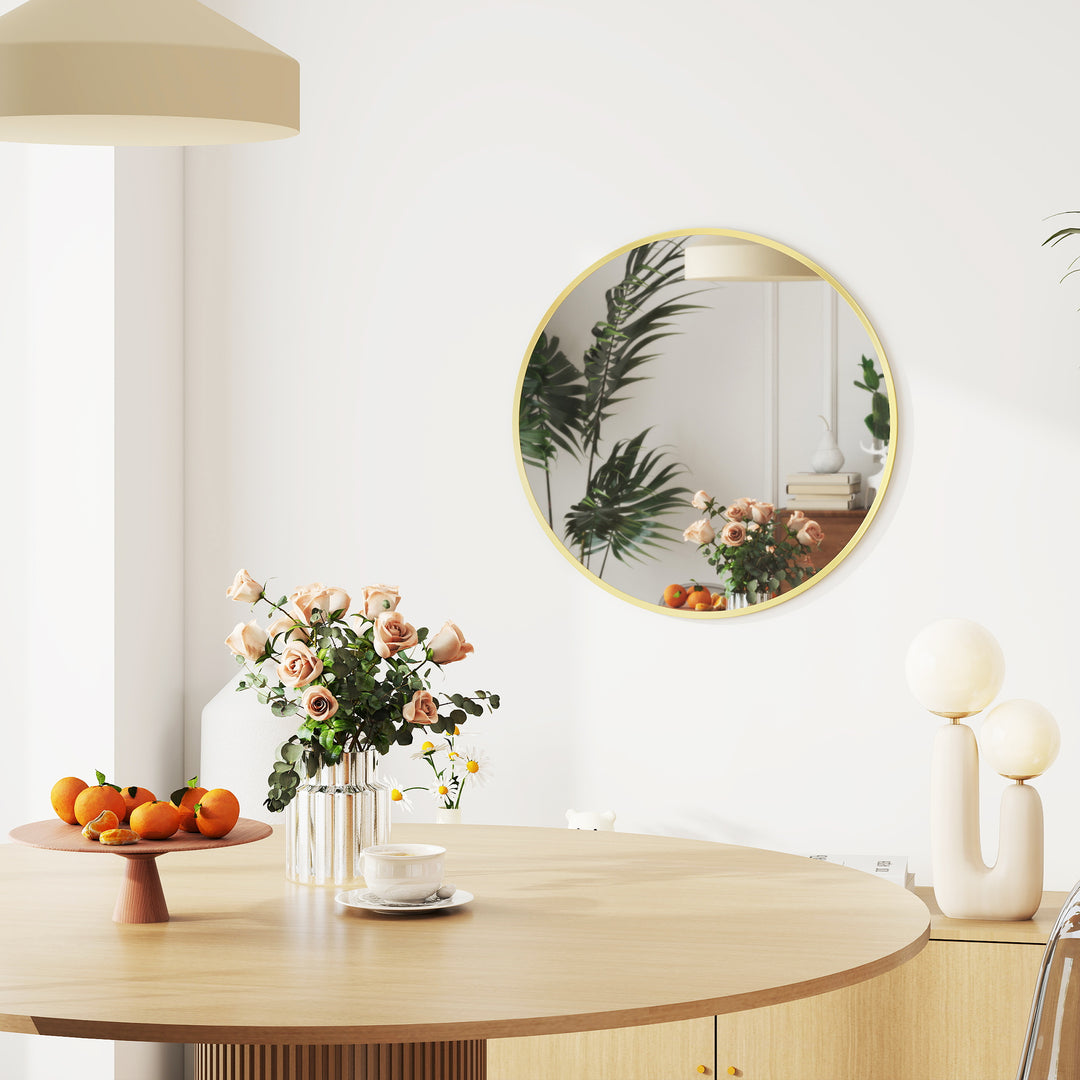 61cm Decorative Wall Mirror for Bedroom Living Room, Modern Round Bath